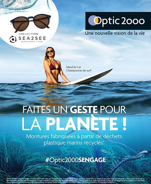 Professional surfer Maud Le Car is the face of the Optic 2000 x Sea2see campaign.
